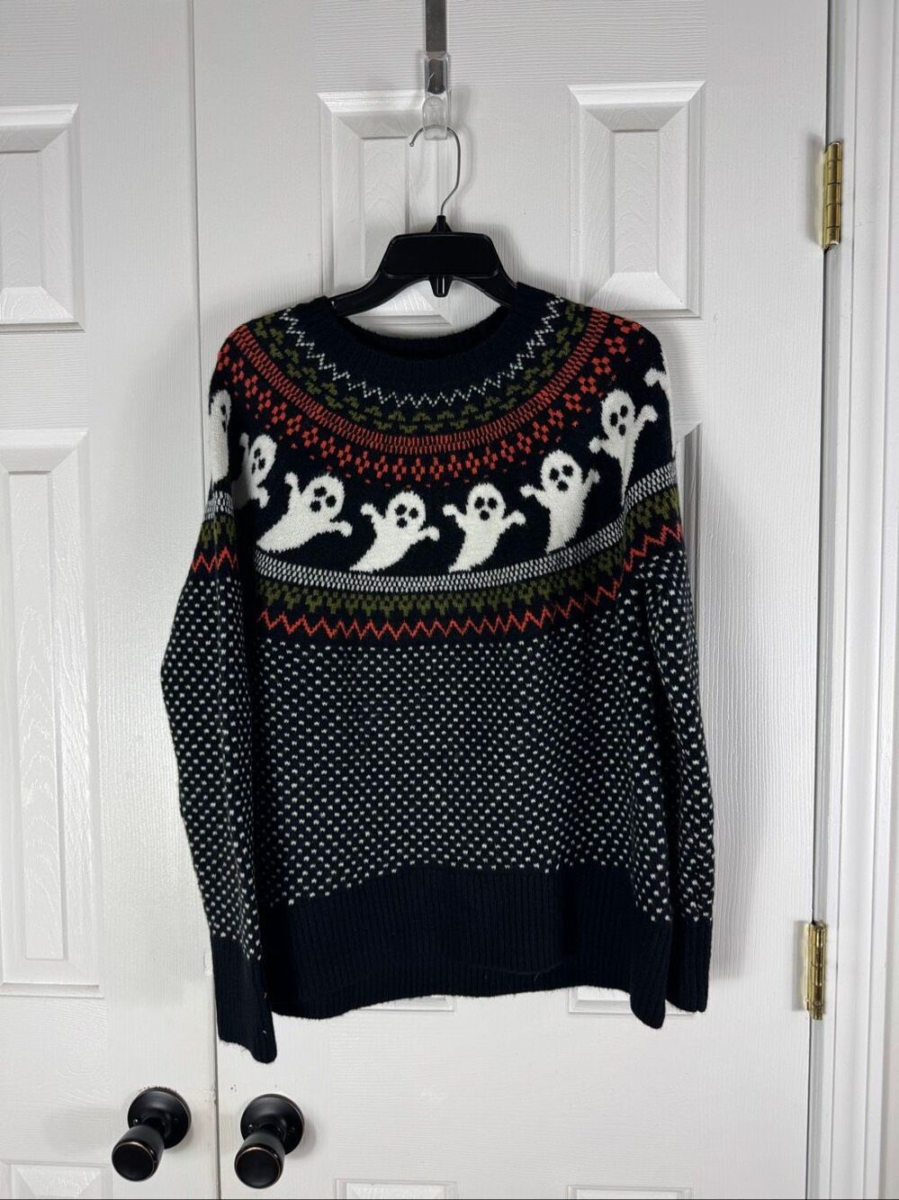 Vince Camuto Womens Halloween Ghosts Sweater Size Small